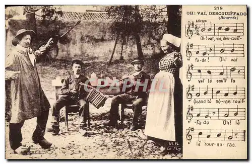 Cartes postales Folklore Auvergne La bourree Accordeon