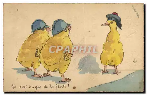 Cartes postales Dessin a la main Canards Militaria Marins C&#39est un gars de la flotte