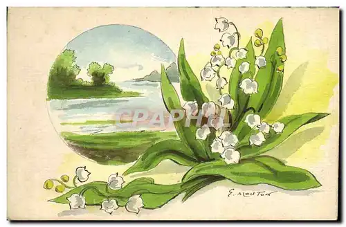 Ansichtskarte AK Fantaisie Illustrateur Fleurs Muguet