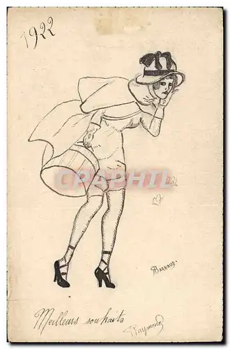 Cartes postales Fantaisie Illustrateur Barnaud Femme