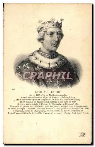 Cartes postales Louis VIII Le Lion Roi de France