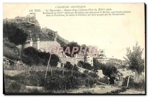 Ansichtskarte AK Colombe Colombophilie Ardeche Le Teil Le pigeonnier Ruines du chateau fort