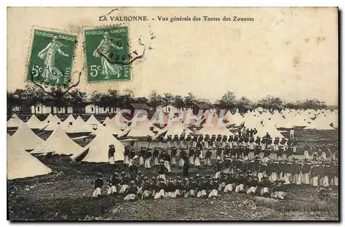 Cartes postales Militaria Valbonne Vue generale des tentes des Zouaves