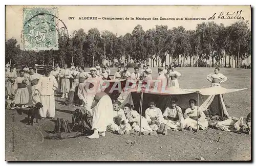 Ansichtskarte AK Militaria Algerie Campement de la musique des Zouaves aux manoeuvres