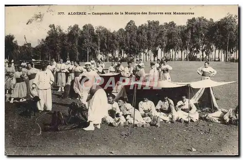 Ansichtskarte AK Militaria Algerie Campement de la musique des Zouaves aux manoeuvres