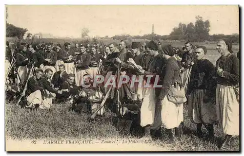 Cartes postales Militaria Zouaves La halte