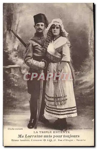 Cartes postales Militaria La Triple Entente Ma Lorraine Zouave