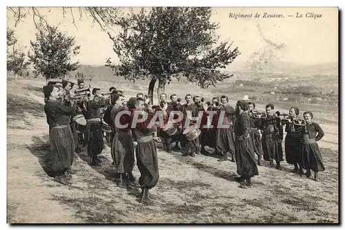 Cartes postales Militaria Regiment de Zouaves La Clique