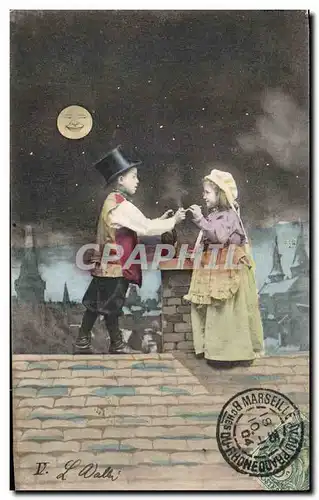 Cartes postales Fantaisie Lune Enfants