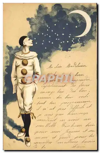 Cartes postales Fantaisie Lune Pierrot TOP