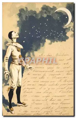 Cartes postales Fantaisie Lune Pierrot TOP