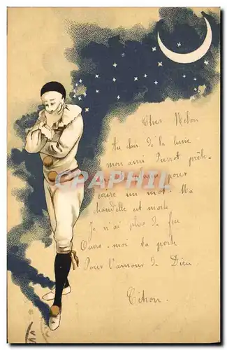 Cartes postales Fantaisie Lune Pierrot TOP