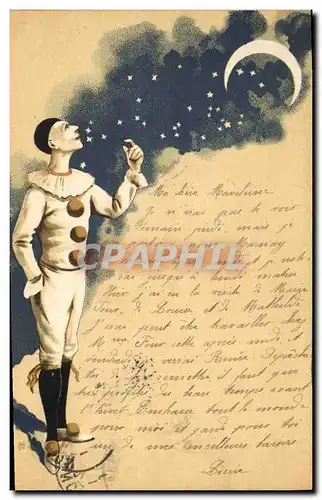 Cartes postales Fantaisie Lune Pierrot TOP