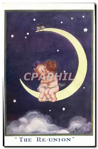 Cartes postales Fantaisie Lune Enfants