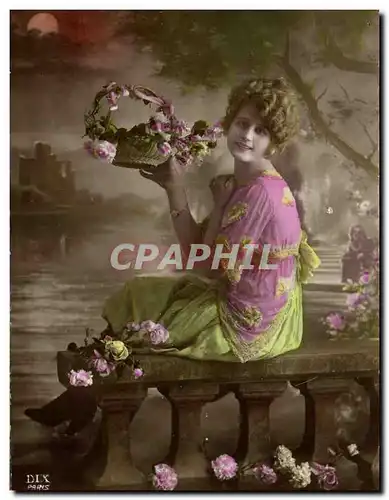 Cartes postales Fantaisie Femme Lune