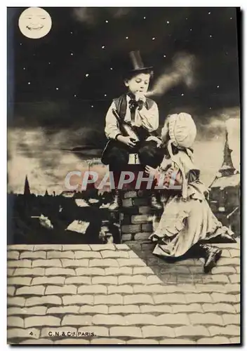 Cartes postales Fantaisie Lune Enfants