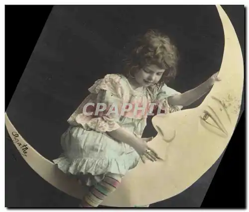 Cartes postales Fantaisie Lune Enfant