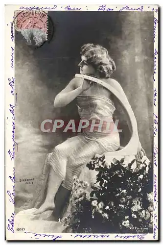 Cartes postales Femme Theatre Actrice Harpe