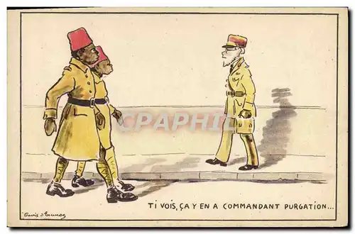 Cartes postales Negre Homme Noir T&#39i Vois Commandant Purgation Militaria