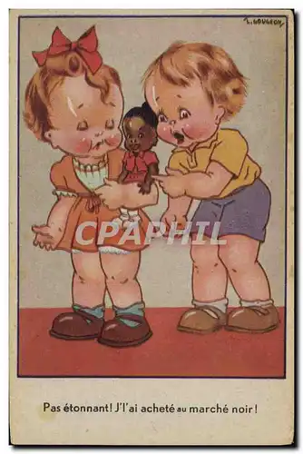 Cartes postales Negre Enfant Noir Marche noir Poupee