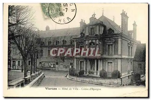 Cartes postales Banque Vierzon Hotel de ville Caisse d&#39Epargne