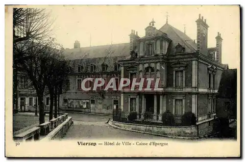 Cartes postales Banque Vierzon Hotel de Ville Caisse d&#39Epargne
