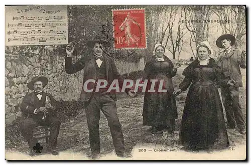 Ansichtskarte AK Folklore Auvergne La Bourree Croisement