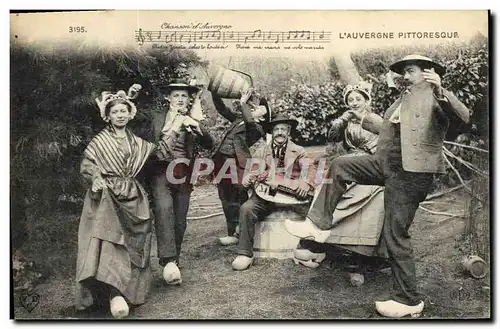 Cartes postales Folklore Auvergne La Bourree