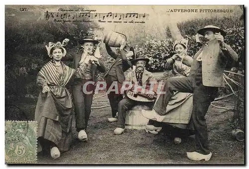 Ansichtskarte AK Folklore Auvergne La Bourree