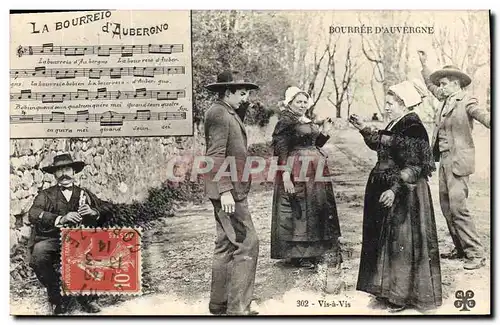 Cartes postales Folklore Auvergne La Bourree Vis a vis