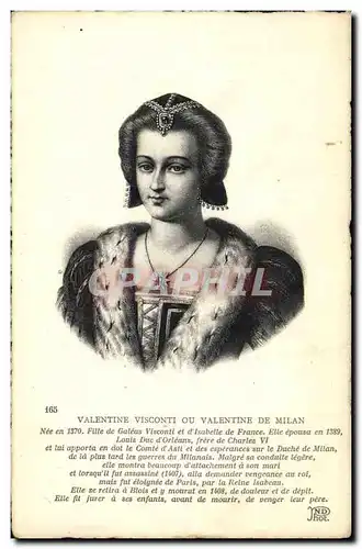 Cartes postales Valentine Visconti ou Valentine de Milan