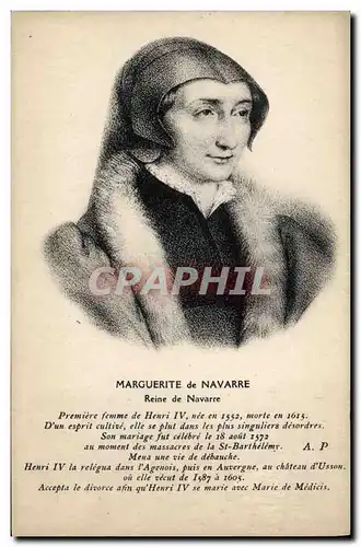 Cartes postales Marguerite de Navarre Reine de Navarre