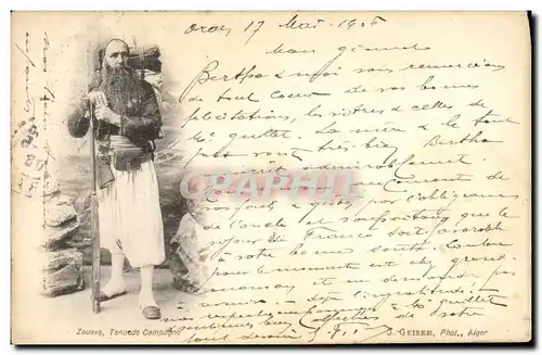 Cartes postales Militaria Zouave Tenue de campagne