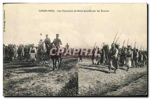 Cartes postales Militaria Maroc Casablanca Les prisonniers de Settat escortes par les Zouaves