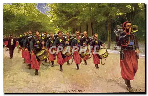 Cartes postales Militaria Zouaves Les Zouzous Trompette Tambour