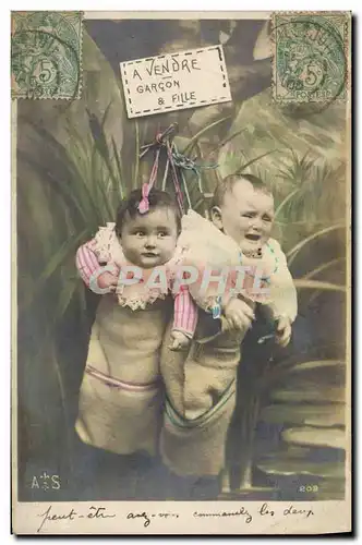 Cartes postales Fantaisie Enfant Bebe a vendre Jumeaux