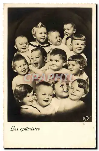 Cartes postales Fantaisie Enfant Bebe Les optimistes