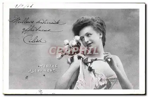 Cartes postales Fantaisie Femme Theatre Marthe Alexandre