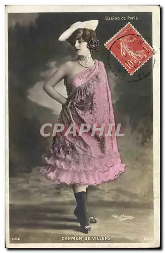 Cartes postales Fantaisie Femme Theatre Casino de Paris Carmen de Villers