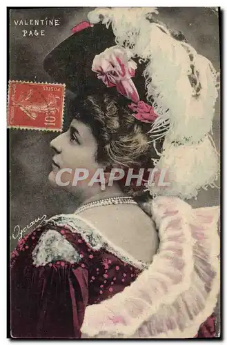 Ansichtskarte AK Fantaisie Femme Theatre Valentine Page