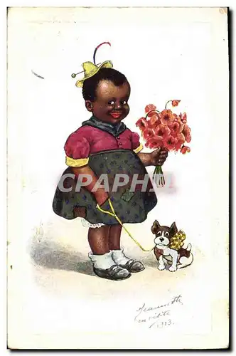 Ansichtskarte AK Negre Enfant de couleur Chien