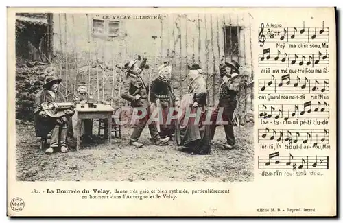 Cartes postales Folklore Auvergne La Bourree du Velay