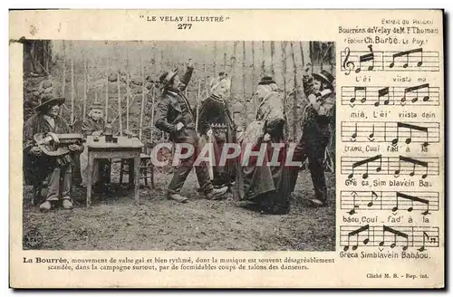 Cartes postales Folklore Auvergne La Bourree du Velay