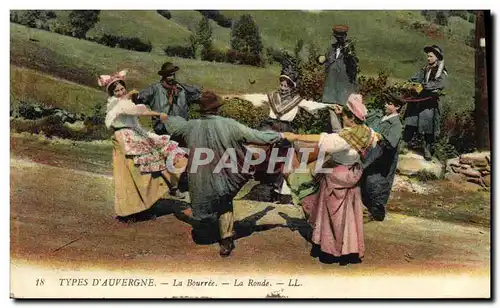 Cartes postales Folklore Auvergne La Bourree