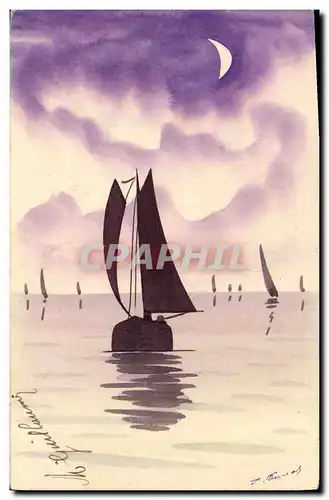 Cartes postales Bateau (dessin a la main)