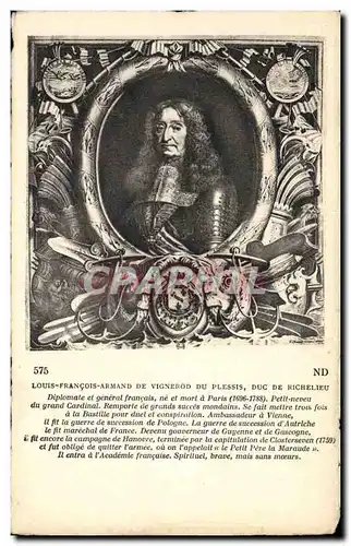 Ansichtskarte AK Louis Francois Armand de Vignerod du Plessis Duc de Richelieu