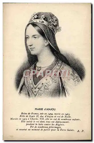 Cartes postales Marie d&#39Anjou Reine de France