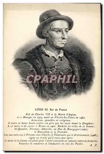 Cartes postales Louis XI Roi de France