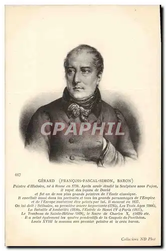 Cartes postales Gerard Francois Pascal Simon Peintre d&#39histoire