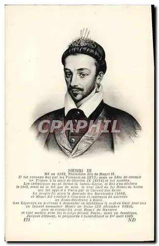 Cartes postales Henri III Roi de France